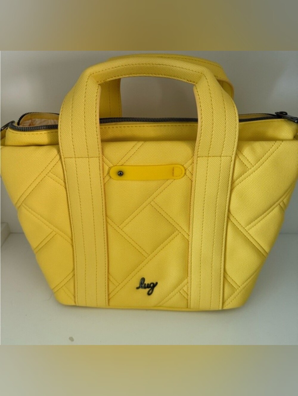 Lug Dory Matte Lux Quilted Yellow Crossbody Tote Bag